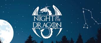 A picture that says "Night of the Dragon" to advertise an upcoming event at Stony Creek Metro Parks, Michigan